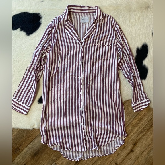 Rails Acadia Striped oversized Sleep Shirt - Picture 4 of 11